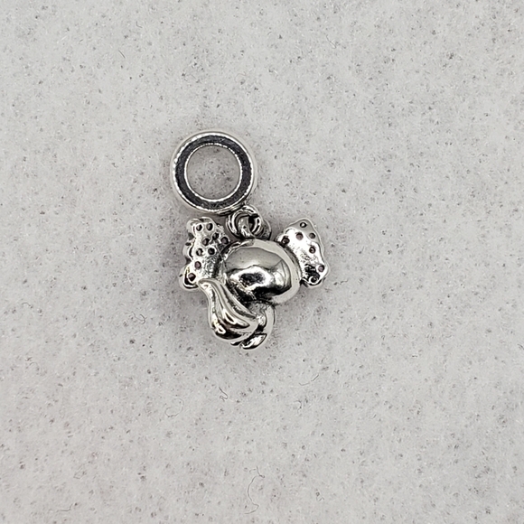 Kawaii Axolotl Bracelet Charm Sterling Silver 925 Dangle Charm with Pink - Picture 4 of 5